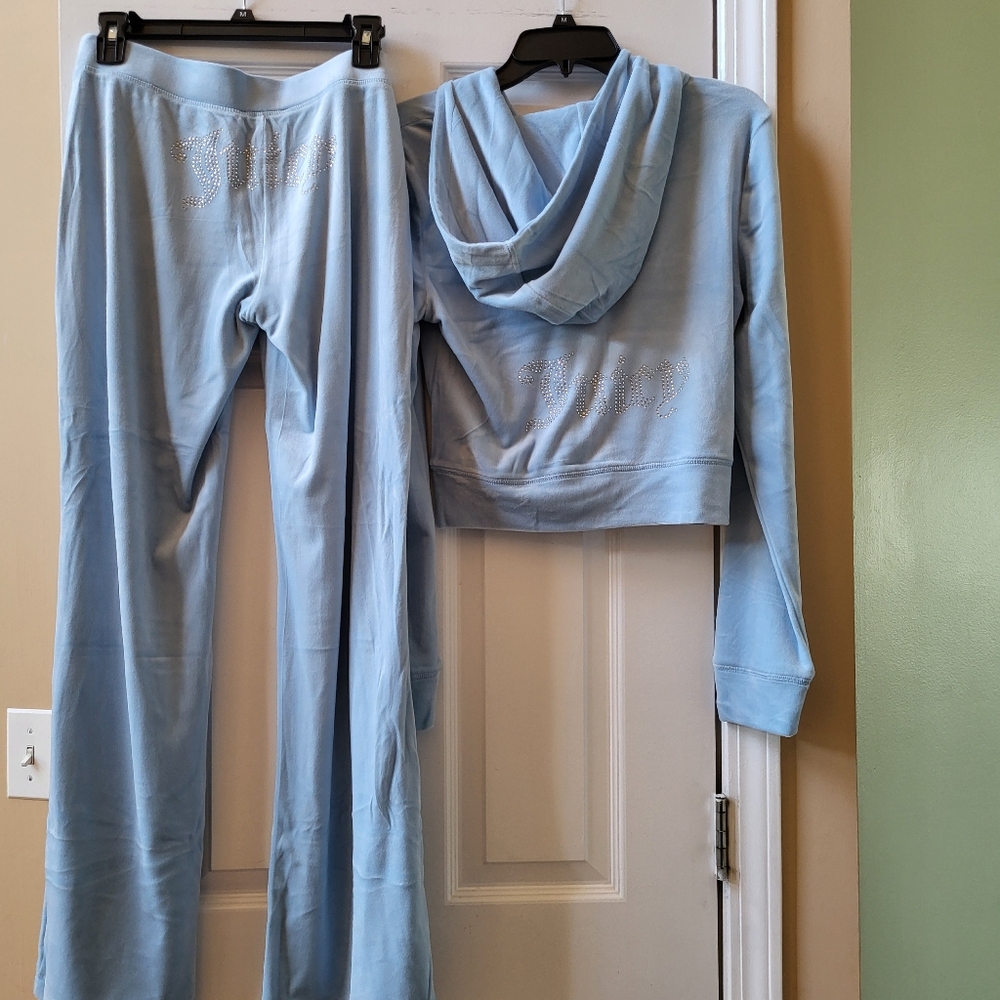 Juicy Couture Light Blue Hoodie and Sweatpants Set